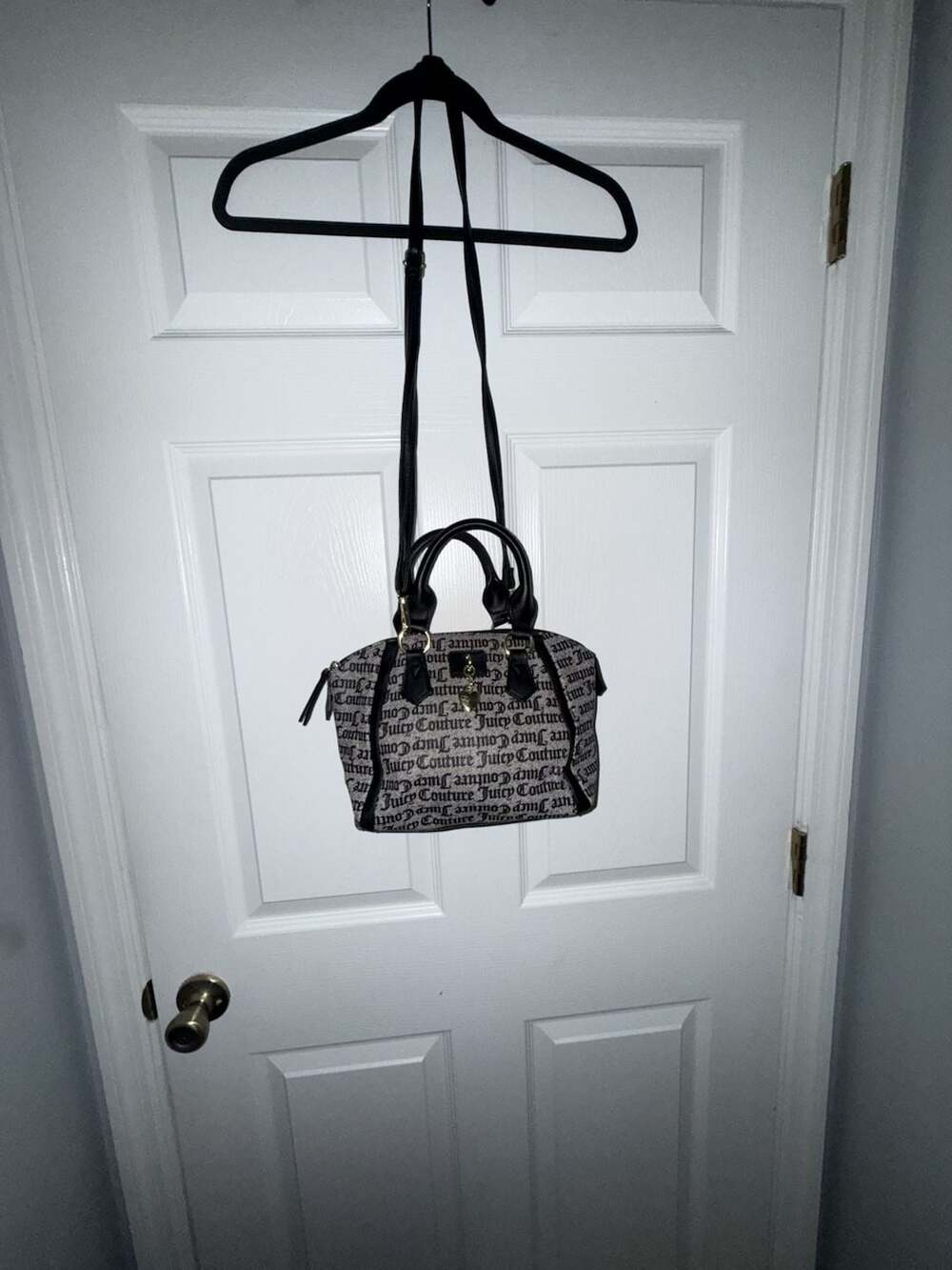 Juicy Couture Gothic Monogram Print Satchel Handbag
